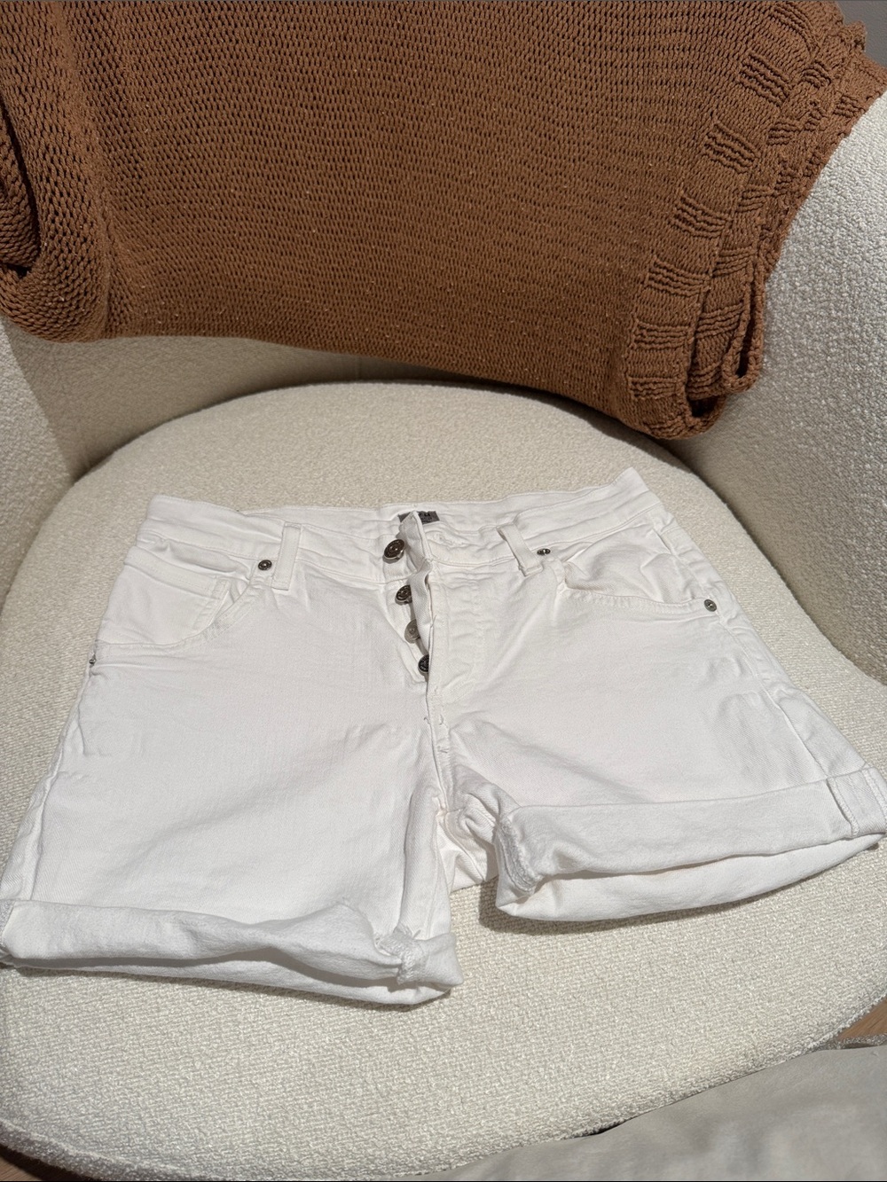Citizens Of Humanity White Button-Front Denim Shorts